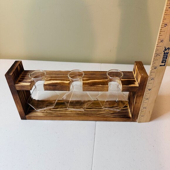 Air Plant Terrarium With 3 Glass Vases and Stand Air Plant Hydroponics Set - Picture 3 of 7